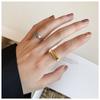 Estilo K del Nuevo Estilo Ins Normcore Diseño de Nicho Personalizado Anillo Geométrico Rectangular Abierto Brillante Venta al por Mayor