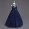 Vestido Princesa de Renda Cintura Alta Europeu e Americano, Vestido de Renda, Vestido Formal Infantil, Vestido de Performance para Daminha de Casamento, Vestido Infantil em Estoque