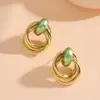 Pendientes de Metal Dorados Geométricos Retro a la Moda y Únicos con Sentido de Diseño para Mujer, Adecuados para el Viaje Diario, Pendientes de Fabricante