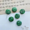 Serie Verde Amarillo de Fuegos Artificiales de Vidrio Checo Doméstico Placa Grabada Hoja Hecha a Mano Pintada con Oro Materiales y Accesorios para Pulsera DIY