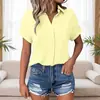Nueva camisa versátil de color liso con cuello POLO, estilo europeo y americano transfronterizo, top casual y simple de manga corta más vendido en AliExpress
