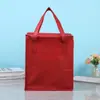 Bolsa Aislante Roja Impermeable y a Prueba de Aceite Bolsa de Tela No Tejida para Catering y Comida para Llevar Papel de Aluminio Engrosado Bolsa Aislante para Conservar la Frescura de Frutas y Verduras