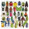 50 pegatinas transparentes de insectos de PET para interacción padre-hijo, decoración de vasos de agua, escritorios, guitarras, agendas, macetas y pegatinas impermeables