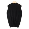 Delicado Chaleco de Lana Merino 100% de Cuello Alto para Mujer, Prenda Básica sin Mangas de Punto, Top Delgado y para Usar en Capas