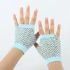 Guantes Cortos de Fiesta con Pedrería Cruzados Europeos y Americanos de Red con Agujeros para Verano Guantes de Malla Sexy para Mujer