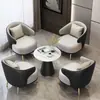 Sofá de negociação de luxo leve, mesa de centro, combinação, hotel comercial, recepção, escritório de vendas, mesa e cadeira para varanda de lazer, recepção de salão de beleza