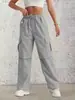 Pantalones Cargo de Tiro Alto con Cordón Transfronterizos Europeos y Americanos 2026 para Mujer Rectos Sueltos Elegantes Casuales de Trabajo