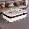 Mesa de centro nova em ardósia de luxo leve, combinação high-low de ponta, design minimalista moderno para salas de estar pequenas, modelo popular para casa 2026
