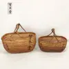 Cesta de Almacenamiento de Bambú Hecha a Mano, Cesta de Bambú Estilo Vintage para Exhibición en el Comedor, Cesta de Exhibición Estilo Rústico para Uso Doméstico