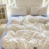 Juego de Cama Fresco de Algodón Lavado de Cuatro Piezas, Estilo A, Dibujos Animados, Princesa Durmiendo Desnuda, Sábanas de Cama, Funda de Edredón, Juego de Tres Piezas para Dormitorio