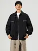 Nova jaqueta masculina de outono e inverno, casaco liso, tamanho grande, estilo simples, peça externa masculina, top masculino de corte solto