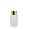 Botella gotero de vidrio esmerilado para aceite esencial al por mayor, botella transparente portátil para loción, agua de maquillaje, botella de aceite esencial