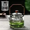 Tetera de Vidrio de Borosilicato Alto al por Mayor Tetera de Gran Capacidad con Asa Tetera Integrada para Cocinar al Vapor y Preparar Té para Estufa Estufa Cerámica Eléctrica