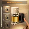 Mini Luminária de Mesa GY211 de Luxo, Cilindro de Bolhas em Acrílico com Design de Faixa Dourada, Luminária de Cabeceira com Sensor Ambiente, Modelo de Tomada