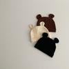 Gorro de bebé otoño Corea del Sur gorro para recién nacido puerta halógena otoño e invierno lindo oso gorro de bebé 0-3 meses