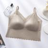 Comercio Exterior Transfronterizo Más Vendido Camisola Sexy de Encaje Estilo Francés con Copa Fija de Satén, Camiseta sin Mangas Sin Costuras para Mujer, Estilo Delgado de Verano