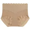 Ropa interior sin costuras de cintura alta para control de abdomen y realce de glúteos para mujer, agujeros transpirables, inserciones de encaje, alta elasticidad, entrepierna de algodón puro, bragas de estilo japonés para mujer