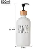 Frasco de Gel de Banho Amazon Transfronteiriço, Frasco de Álcool em Gel de Vidro, Frasco Reutilizável, Frasco Boston Preto e Branco, Cabeça de Bomba de Madeira de Bambu