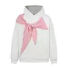 Xiao Hang Aún No Está Lleno, pero la Sudadera con Capucha Original Estilo Americano Universitario con Lazo para Mujer Tiene un Diseño Perezoso de Corte Holgado con un Toque Moderno