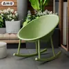 Silla Perezosa Cáscara de Huevo Silla de Plástico Nórdica Silla de Mecedora Hueca Celebridad de Internet Silla para Dormir Sala de Estar Balcón Ocio Hogar