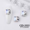Internet Celebrous Explosive Nail Art Crystal Pile Drill Finished Super Flash Crooked Heart Retangular Right Angle Handmade Pearl Nail Ornament
