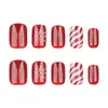 Uñas Portátiles de Navidad Copo de Nieve Amor Brillo Manicura Uñas Postizas Cortas Almendra Mariposa Uñas Largas Europeas y Americanas Venta al por Mayor