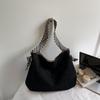 Nova Bolsa de Veludo de Nicho Feminina Bolsa de Ombro de Grande Capacidade Bolsa de Ombro Portátil Casual Bolsa Tote Texturizada para o Dia a Dia
