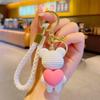 Llavero de coche con forma de oso de amor, bonito muñeco de dibujos animados, joyería, bolso, colgante, venta al por mayor, llavero de resina, colgante