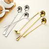 Cuchara Sazonadora de Acero Inoxidable 304, Cuchara para Salsa de Restaurante de Hot Pot Gruesa de Aspecto Elegante, Cuchara Pequeña Redonda para Mezclar Aceite de Cocina con Mango Largo