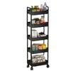 Estante de Almacenamiento Librero Carro de Pie Desmontable para el Hogar Simple Multicapa Estante de Almacenamiento de Snacks Estante de Almacenamiento con Ruedas