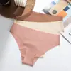 Calcinhas Femininas Sexy Sem Costura de Seda de Gelo Estilo Europeu e Americano Multicor, Respiráveis Invisíveis Simples de Cintura Baixa, Atacado em Estoque