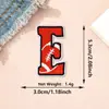 Parches de Tela de Colores Rojos con 26 Letras del Alfabeto Inglés y Números, Estilo Béisbol Americano, Parches Decorativos para Planchar DIY