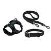 Nuevo conjunto de 3 piezas de arnés de pecho para mascotas chaleco anti-rotura anti-desgarro perros grandes, medianos y pequeños correa para perro collar para perro