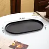 Bandeja Rectangular de Plástico Negro para Hotel con Logo, Bandeja Cuadrada Pequeña para Salón de Belleza, Bandeja de Exhibición Comercial