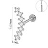 Piercing transfronterizo de acero inoxidable con circonita de cinco estrellas ojo de caballo, pin de rosca interna, labio, flor de circonita, piercing en forma de T, aretes