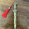 Colgante Espada de Cobre espada de siete estrellas instrumento taoísta joyería cobre puro espada Beidou chisme espada de latón espada antigua compleja
