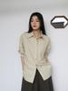 Camisa Básica de Color Sólido No Devoluble, No Cambiable, Simple y Versátil para Mujer 2025 Primavera Nuevo Estilo Solapa Holgado Top de Oficina 6208