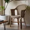 Silla de Ratán Natural Estilo Wabi-Sabi Lulin, Silla de Comedor de Ratán Vintage Hecha a Mano para Uso Doméstico, Adecuada para Casas de Huéspedes y Hoteles