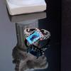 Nuevo Anillo Abierto Serie Aquamarus Forma de Pera Zirconia Diseño de Nicho Anillo Irregular Anillo de Dedo Francés para Mujeres