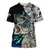 Estação Independente Transfronteiriça Nova Camiseta com Estampa de Tubarão Casual Manga Curta Gola Redonda Masculina Tops para Esportes ao Ar Livre Atacado