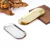 Prato de Armazenamento de Joias Estilo Nórdico Ins Prato para Dim Sum Sobremesa Prato Dourado para Churrasco Prato Oval de Aço Inoxidável para Exterior
