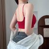 Camisola Corta Diseño Envolvente de Pecho Top de Chica Caliente Usando Top de Tubo Calidad de Alta Gama Sostén de Copa Fija