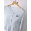 Cardigã super etéreo, estilo floresta, azul suave francês para mulheres, blusa de tricô afina a silhueta, novo modelo preto primavera/verão