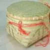 Cesta de Bambú Retro con Tapa para Boda y Cesta de Arroz para Uso Doméstico Cesta de Almacenamiento Anticuada Cesta Grande de Bambú Productos de Bambú Tejidos Finamente