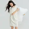Camisola Plus Size com Bojo, Algodão Puro, Estilo Verão Feminino Fino, Roupa de Casa 100% Algodão Classe A, Confortável, Antibacteriana, Amiga da Pele