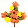 Folhas artificiais de sicômoro francês, galhos e folhas falsas para decoração de projeto, folhas verdes falsas, flores de seda, flores de plástico, plantas verdes