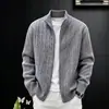Nueva colección otoño/invierno: Cárdigan de punto trenzado ligero y lujoso con cuello alto y cremallera, suéter versátil de manga larga, prenda de abrigo informal