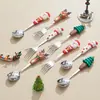 Cuchara Creativa de Dibujos Animados para Remover Café Juego de Cubiertos de Regalo Navidad Acero Inoxidable de Alto Valor Cuchara de Postre Venta al por Mayor