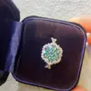 Anel Aisha moissanita verde atacado feminino 2 Quilates feminino cor D anel de casamento atacado suporte entrega