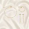 Collar de cadena de perlas de imitación retro francesas, joyería transfronteriza europea y americana, elegante y simple traje de cadena de clavícula de metal para mujer